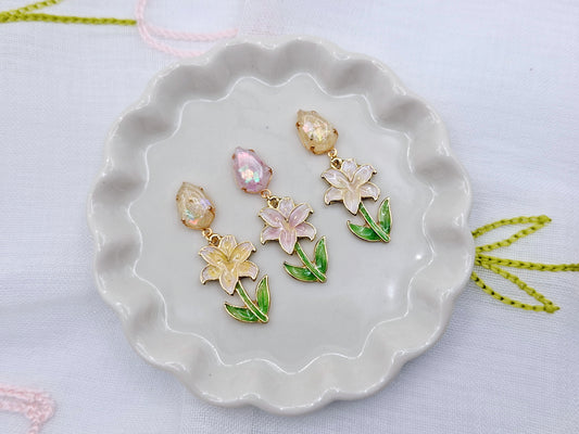 歐珀花•百合｜耳環（限量素材）