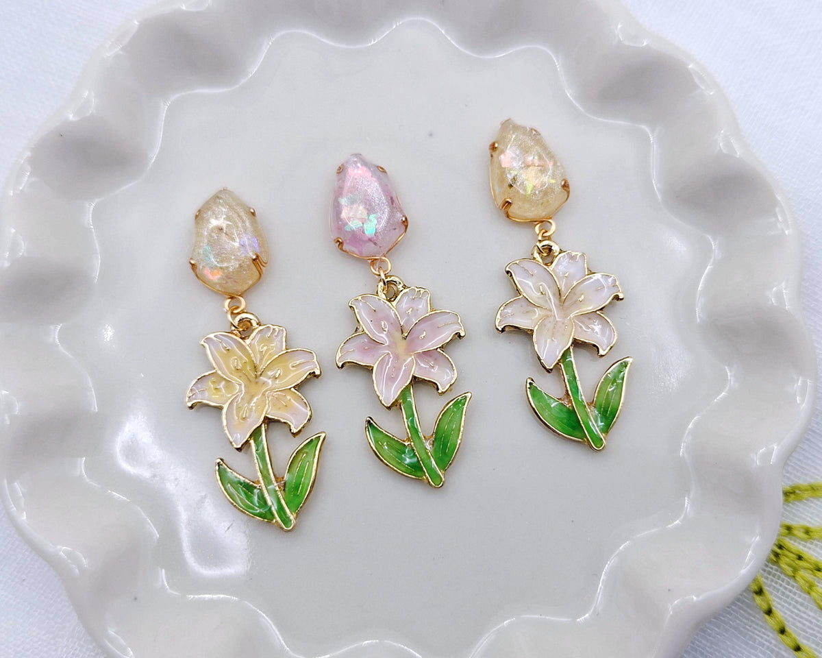 歐珀花•百合｜耳環（限量素材）