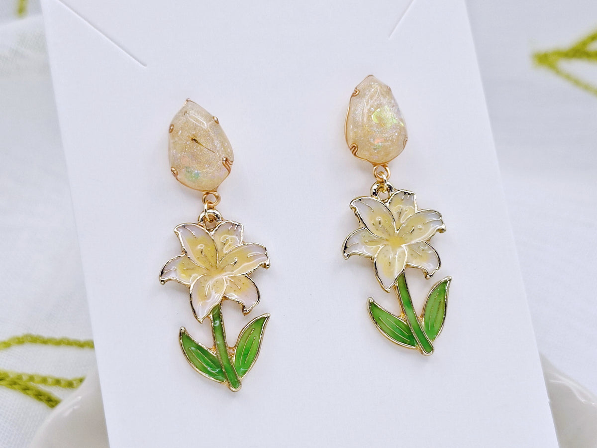 歐珀花•百合｜耳環（限量素材）