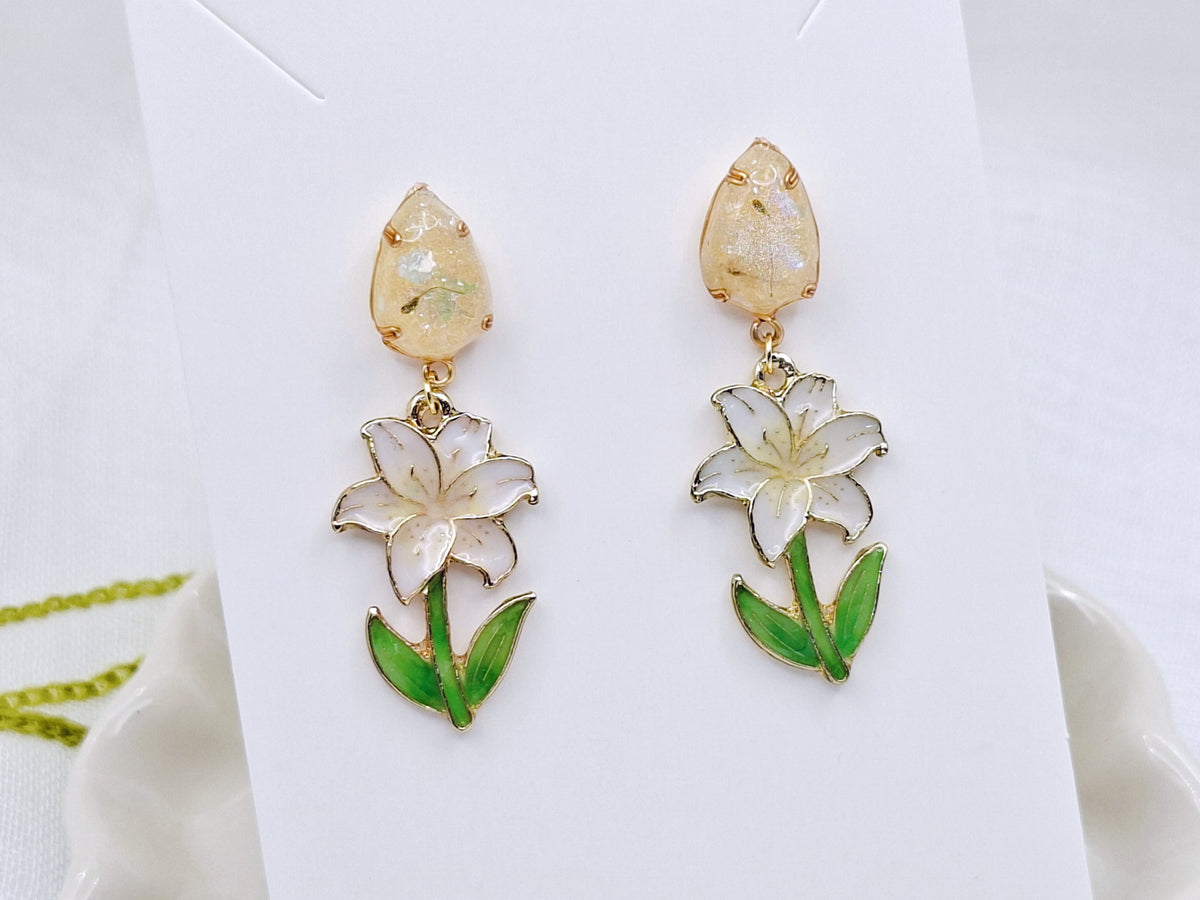 歐珀花•百合｜耳環（限量素材）