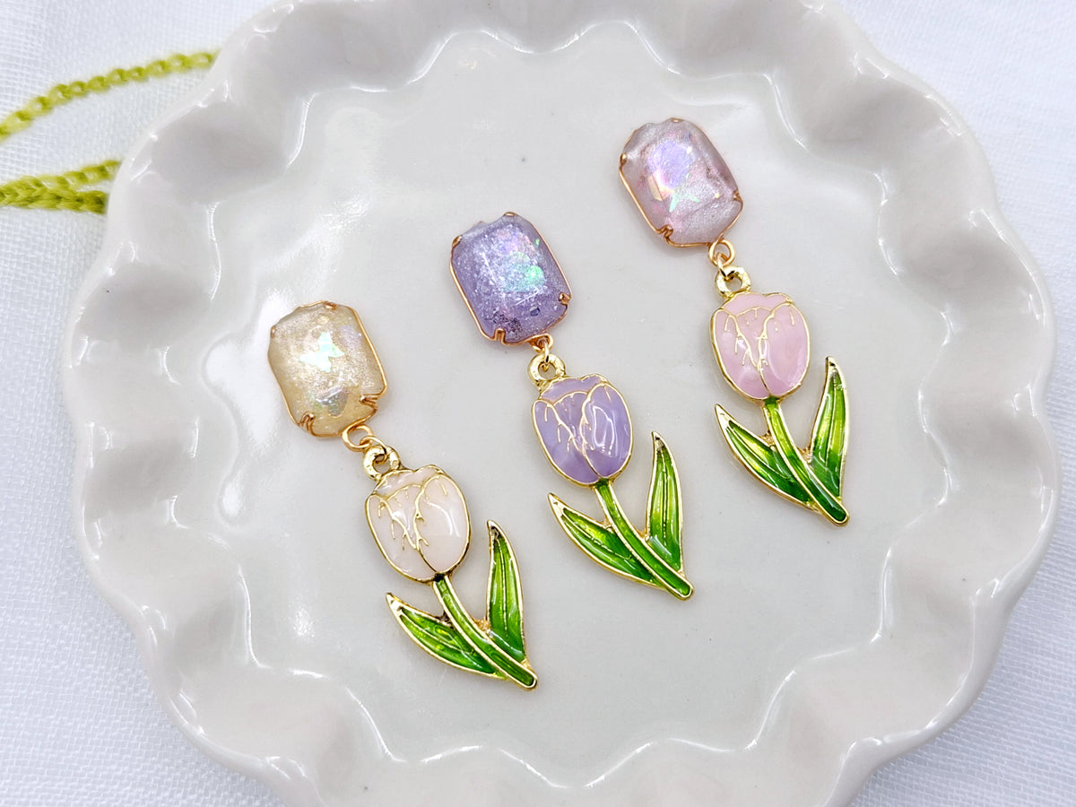 歐珀花•鬱金香｜耳環（限量素材）